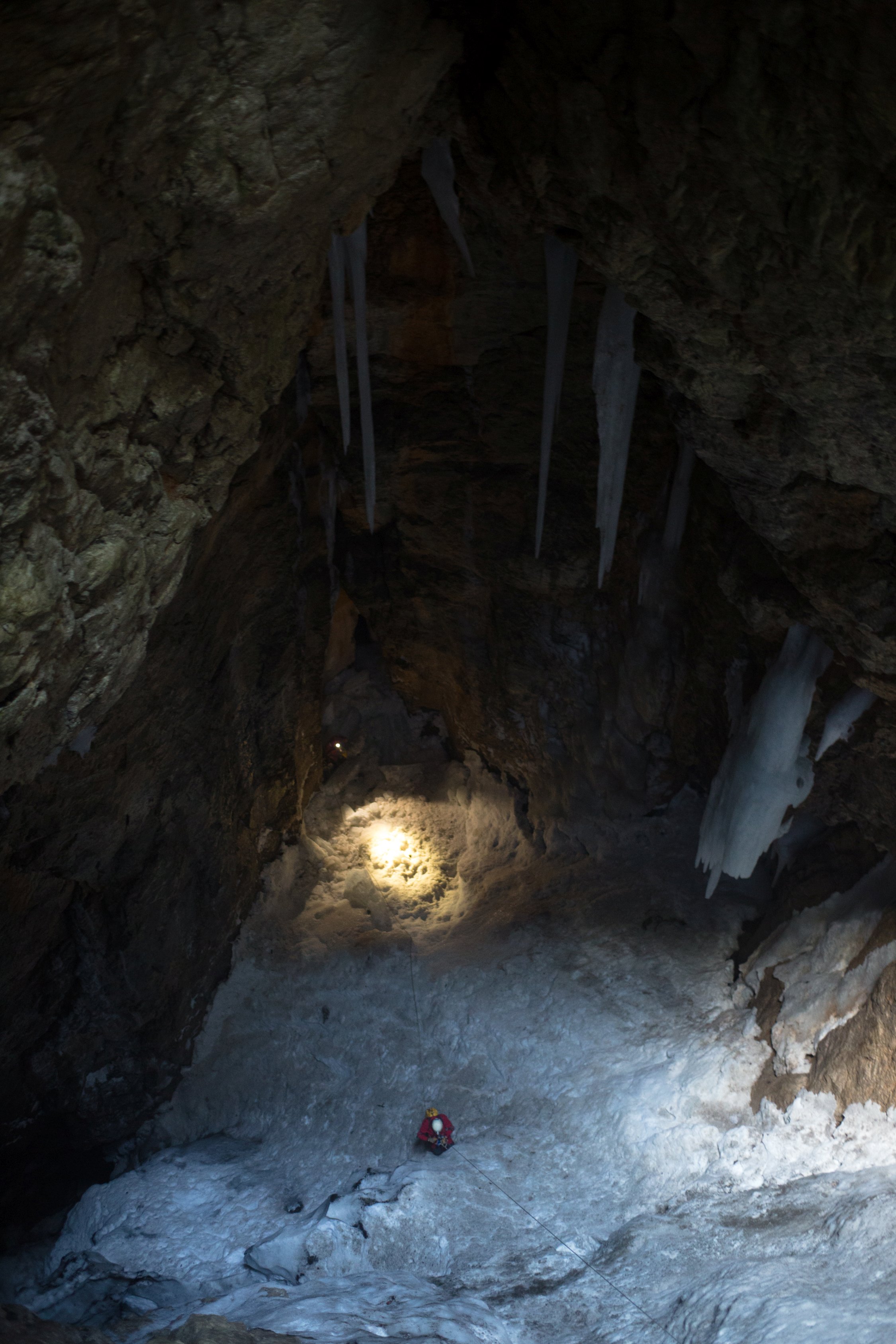 Blick in den Tageslichtschacht der Pozoj Höhle. Bild: Julius Zimmermann.